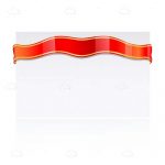 White Card with Glossy Red Ribbon